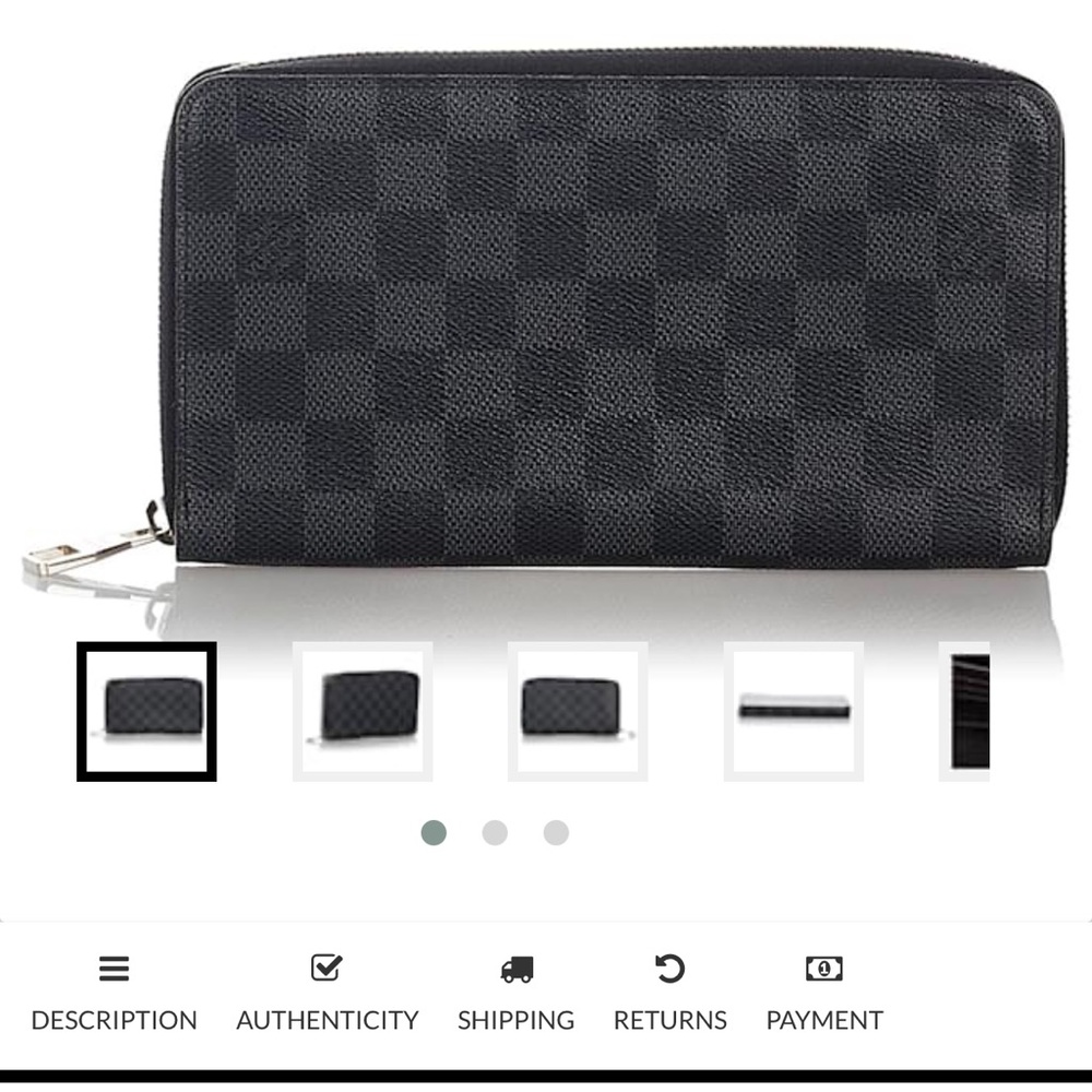 Louis Vuitton Damier Graphit Vertical Zipper Wallet Grey&Black (100% real) - Picture 9 of 13